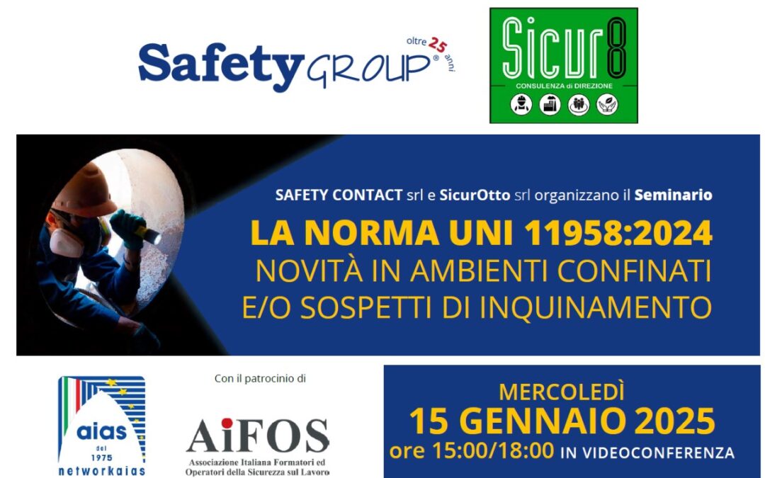 Seminario “LA NORMA UNI 11958:2024 NOVITÀ IN AMBIENTI CONFINATI E/O SOSPETTI DI INQUINAMENTO”